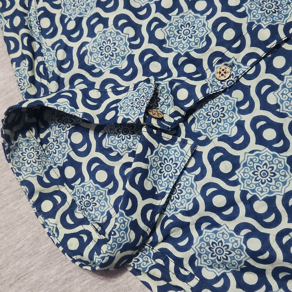 Handmade Indian Casual Collared Button-Down Printed Cotton Summer Shirt - Picture 6 of 12